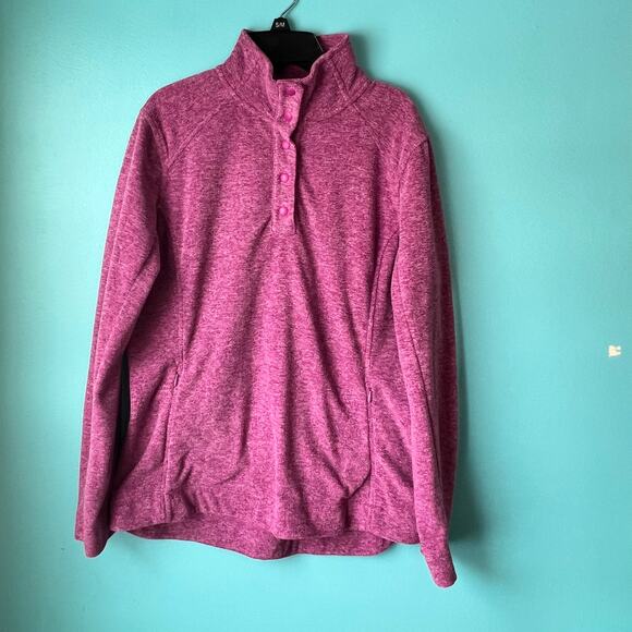 Duluth Trading Co Pink Long Sleeve Quarter Snap Shirt Zippers Women's Size M - Picture 4 of 7